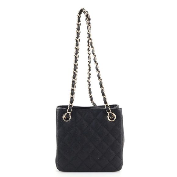 Chanel CC Square Bucket Tote Quilted Caviar Mini Black - Picture 4 of 7